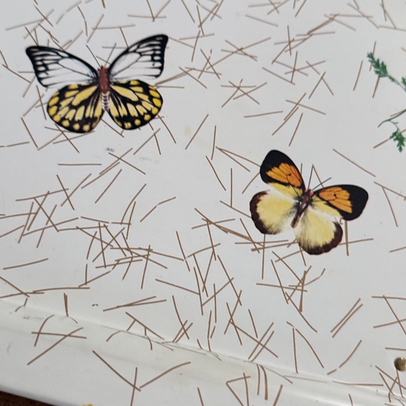 Vintage 70s Butterfly Fern Metal TV Lap Bed Tray with Foldable Legs - Picture 7 of 10